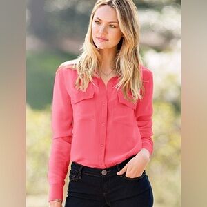 New Victoria’s Secret 100% Silk Blouse in Rendezvous Red